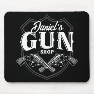 Personlig NAMN Gamla revolvers Gun Shop-skjutvapen Musmatta