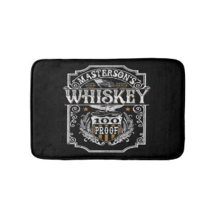 Personlig NAMN Gammala västern Whiskey Brewery Pu Badrumsmatta