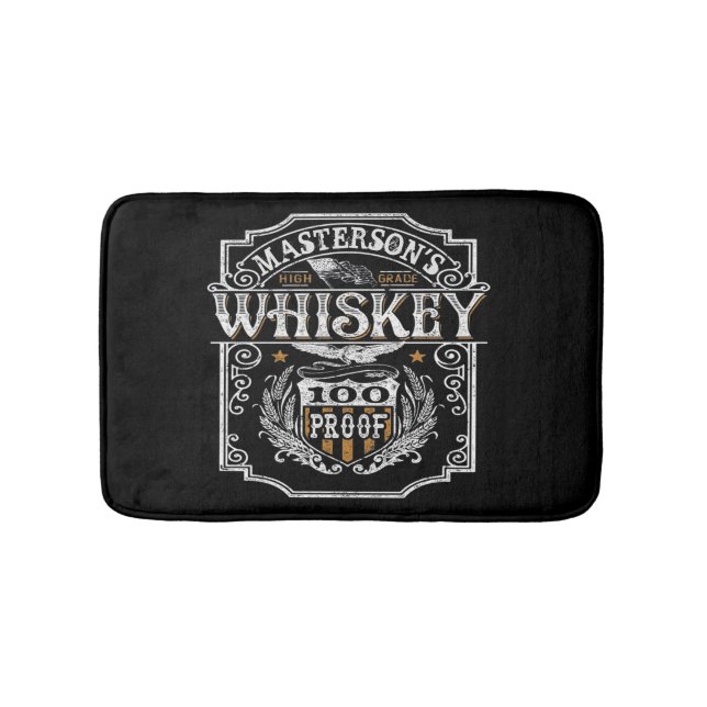 Personlig NAMN Gammala västern Whiskey Brewery Pub Badrumsmatta (Framsidan)