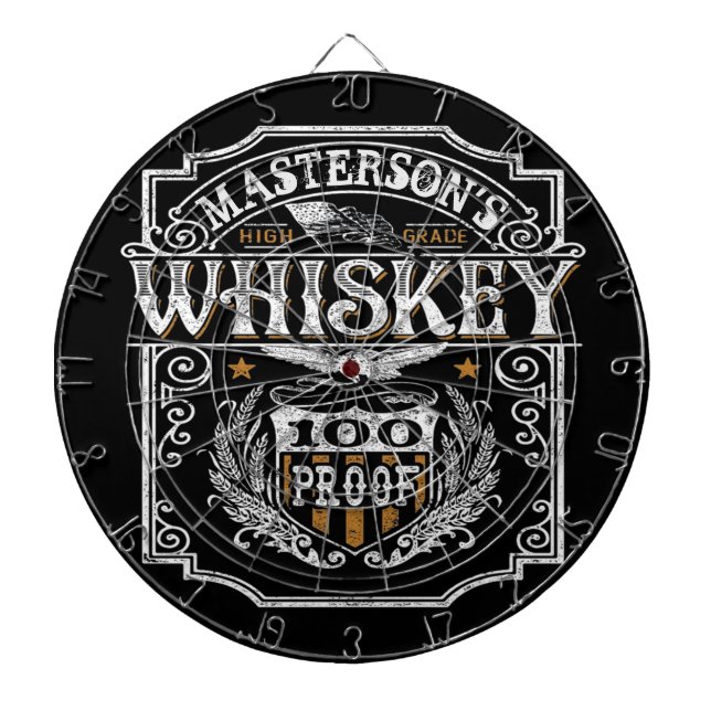 Personlig NAMN Gammala västern Whiskey Brewery Pub Darttavla (Framsidan)