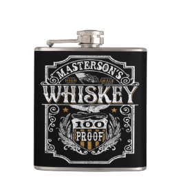 Personlig NAMN Gammala västern Whiskey Brewery Pub Fickplunta