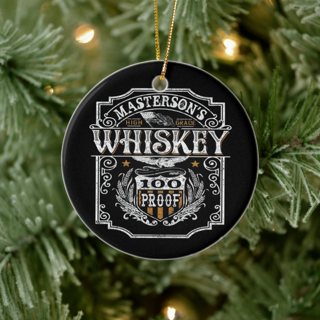 Personlig NAMN Gammala västern Whiskey Brewery Pub Julgransprydnad Keramik (Träd)
