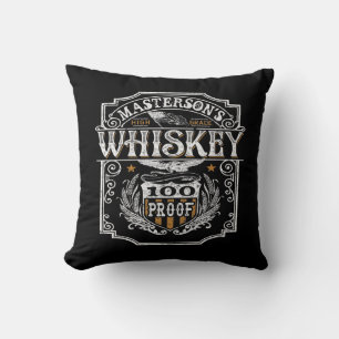 Personlig NAMN Gammala västern Whiskey Brewery Pub Kudde