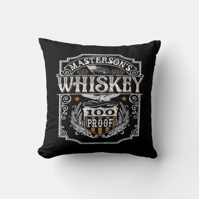 Personlig NAMN Gammala västern Whiskey Brewery Pub Kudde (Framsida)