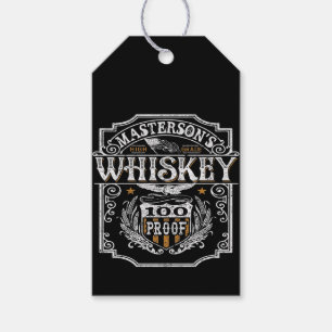 Personlig NAMN Gammala västern Whiskey Brewery Pub Presentetikett