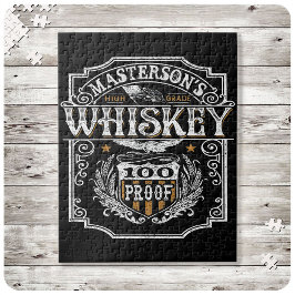 Personlig NAMN Gammala västern Whiskey Brewery Pub Pussel