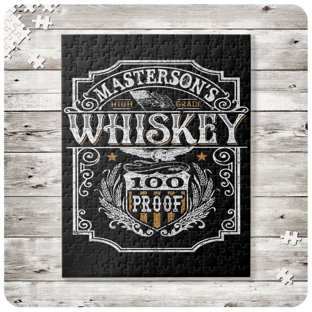 Personlig NAMN Gammala västern Whiskey Brewery Pub Pussel (Skapare uppladdad)