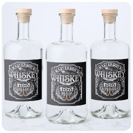 Personlig NAMN Gammala västern Whiskey Brewery Pub Spritflaskor Etikett