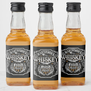 Personlig NAMN Gammala västern Whiskey Brewery Pub Spritflaskor Etikett