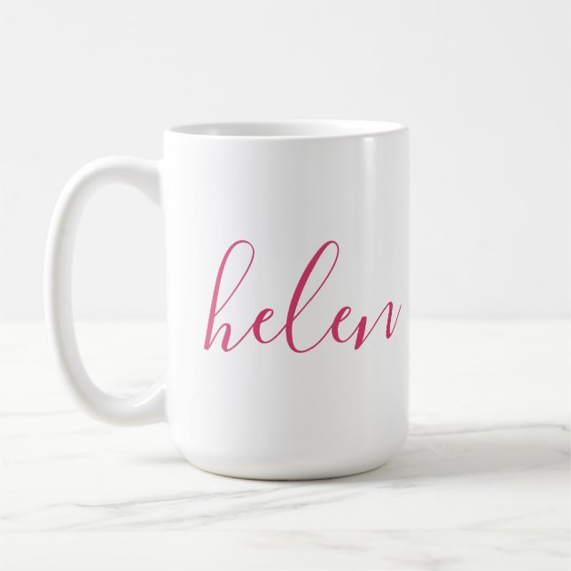 Personlig Namn  Gift Anpassningsbar Rosa White Kaffemugg (Vänster)