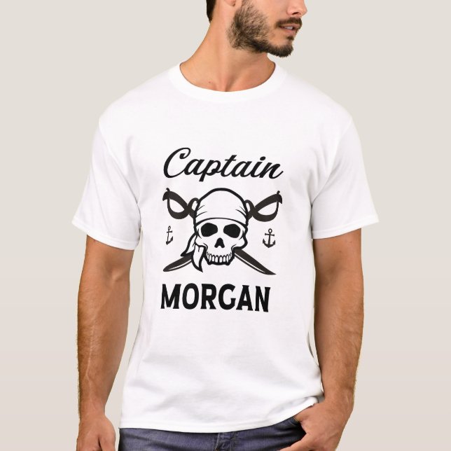 Personlig Namn Gift-kapten Morgan T Shirt (Framsida)