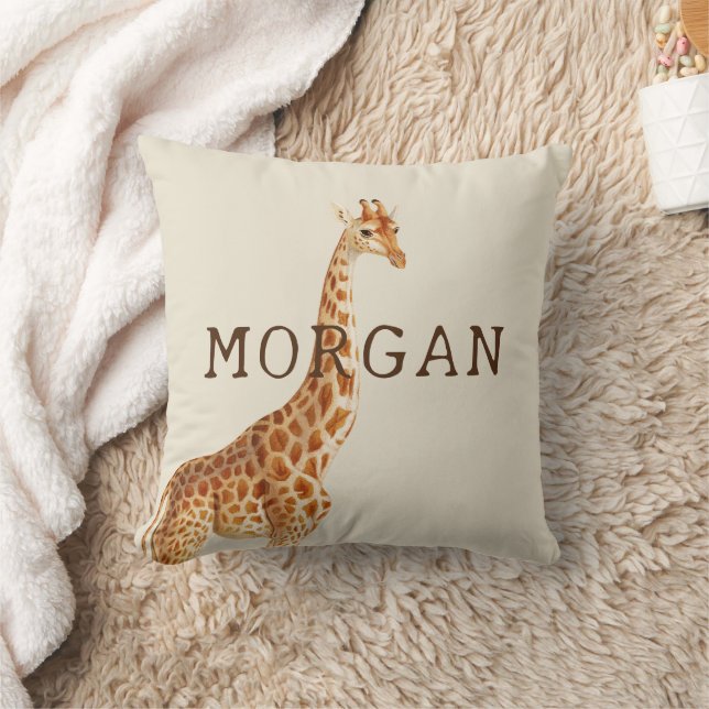 Personlig Namn Giraffe Safari Kudde (Filt)