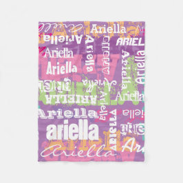 Personlig Namn Girls Blanket Fleecefilt