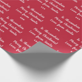 Personlig Namn God jul från Santa Red Presentpapper