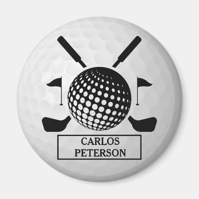 Personlig Namn Golf Boll Magnet (Framsidan)