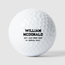 Personlig Namn Golf Bollar Template COLLEGE 2
