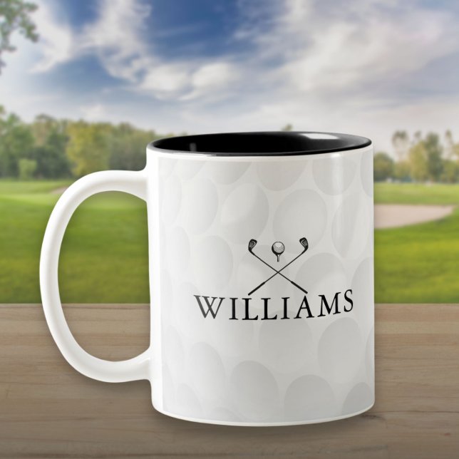 Personlig Namn Golf-Klubbar och Boll Två-Tonad Mugg (Personalized Name Golf Clubs And Ball Two-Tone Coffee Mug)