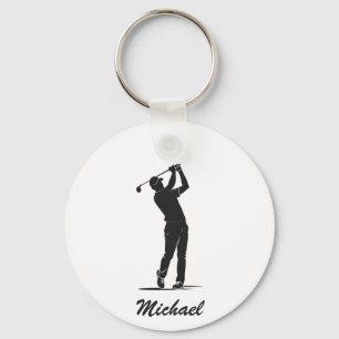 Personlig Namn Golf Player Golfer Golfing Nyckelring