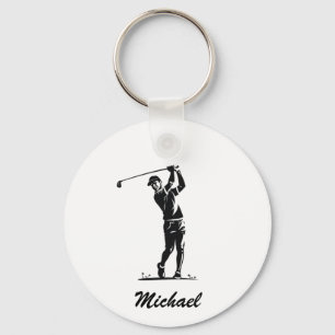 Personlig Namn Golf Player Golfer Golfing Nyckelring