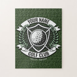 Personlig NAMN Golfare Golfklubb Gräs Klubbhus Pussel