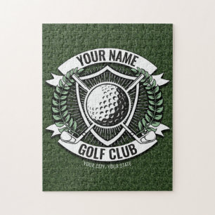Personlig NAMN Golfare Golfklubb Gräs Klubbhus Pussel