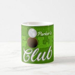 Personlig NAMN Golfare Grön Golfbana Klubb Kaffemugg