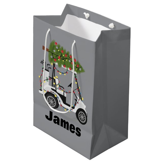 Personlig Namn Golfare Jul Golfkärra Xmas  (Framsidan Vinklad)