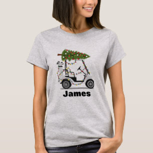 Personlig Namn Golfare Jul Golfkärra Xmas T Shirt