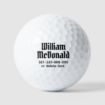 Personlig Namn Golfbollar Mall GOTHIC 8