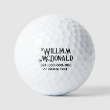 Personlig Namn Golfbollar Mall VINTAGE 10