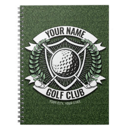 Personlig NAMN Golfer Golf Klubb Turf Clubhouse Anteckningsbok