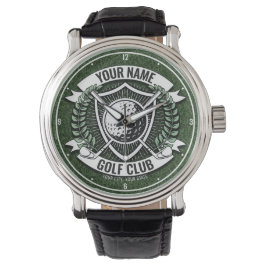 Personlig NAMN Golfer Golf Klubb Turf Clubhouse Armbandsur
