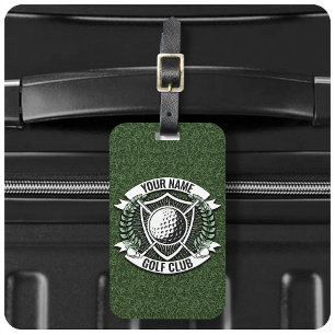 Personlig NAMN Golfer Golf Klubb Turf Clubhouse Bagagebricka
