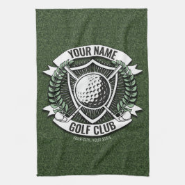 Personlig NAMN Golfer Golf Klubb Turf Clubhouse Kökshandduk
