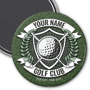 Personlig NAMN Golfer Golf Klubb Turf Clubhouse Magnet