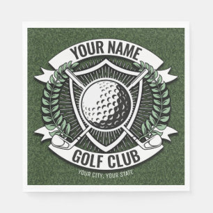 Personlig NAMN Golfer Golf Klubb Turf Clubhouse Pappersservett