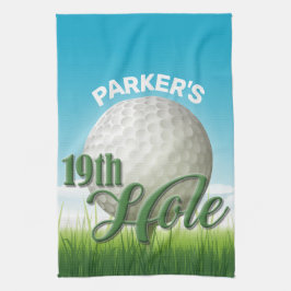 Personlig NAMN Golfer Golf Pro Boll 19:e Hål Kökshandduk