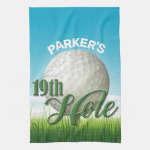 Personlig NAMN Golfer Golf Pro Boll 19:e Hål Kökshandduk