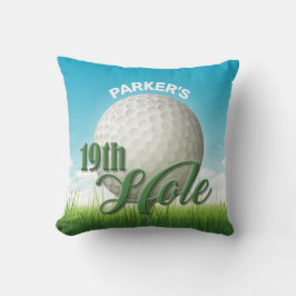 Personlig NAMN Golfer Golf Pro Boll 19:e Hål Kudde