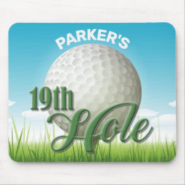 Personlig NAMN Golfer Golf Pro Boll 19:e Hål Musmatta
