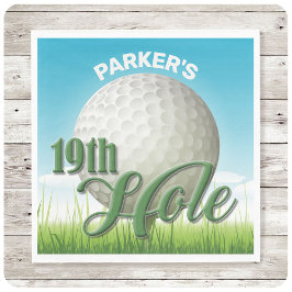 Personlig NAMN Golfer Golf Pro Boll 19:e Hål Pappersservett