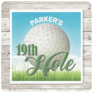 Personlig NAMN Golfer Golf Pro Boll 19:e Hål Pappersservett