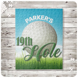 Personlig NAMN Golfer Golf Pro Boll 19:e Hål Pussel
