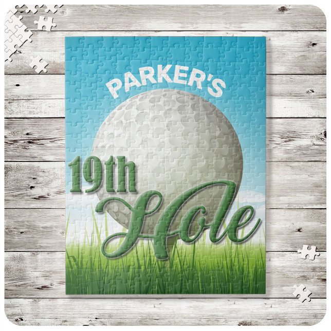 Personlig NAMN Golfer Golf Pro Boll 19:e Hål Pussel (Skapare uppladdad)