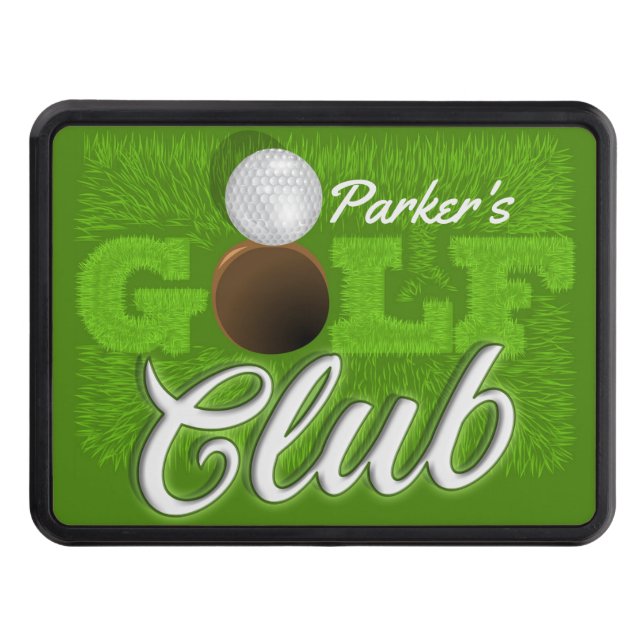 Personlig NAMN Golfer Grönt Golf Course Klubb Dragkroksskydd (Framsidan)