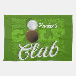 Personlig NAMN Golfer Grönt Golf Course Klubb Kökshandduk