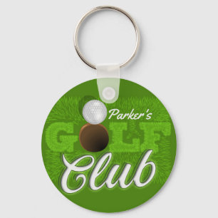 Personlig NAMN Golfer Grönt Golf Course Klubb Nyckelring