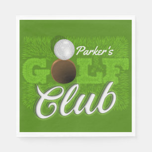 Personlig NAMN Golfer Grönt Golf Course Klubb Pappersservett