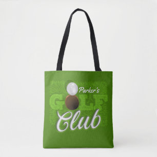 Personlig NAMN Golfer Grönt Golf Course Klubb Tygkasse