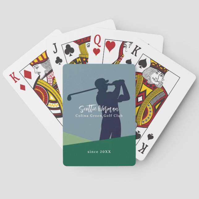 Personlig Namn Golfer Poker Casinokort (Baksidan)